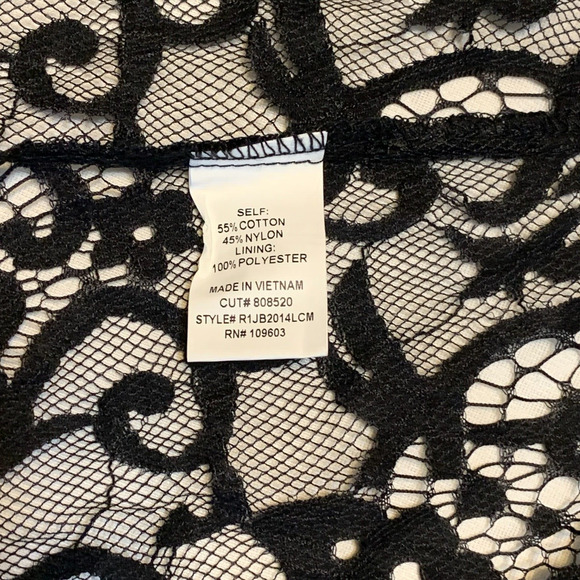 Chris McLaughlin Black Lace Cardigan Large Gothic Glam Sweater Tassel Fringe NEW - Picture 8 of 9